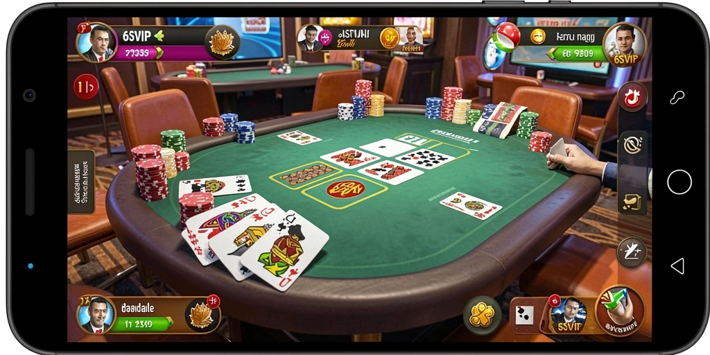 Tampilan gameplay menarik dalam permainan Poker 6SVIP.
