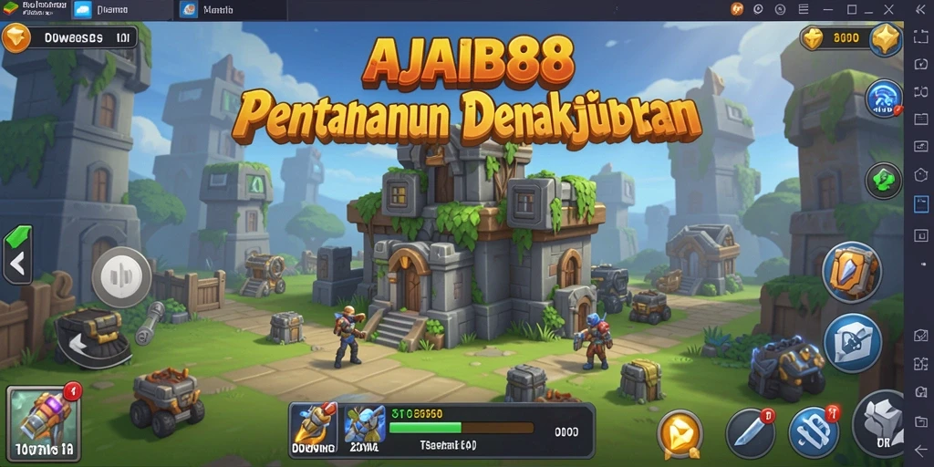 Screenshot AJAIB88 menampilkan aksi seru Tower Defense yang intens.