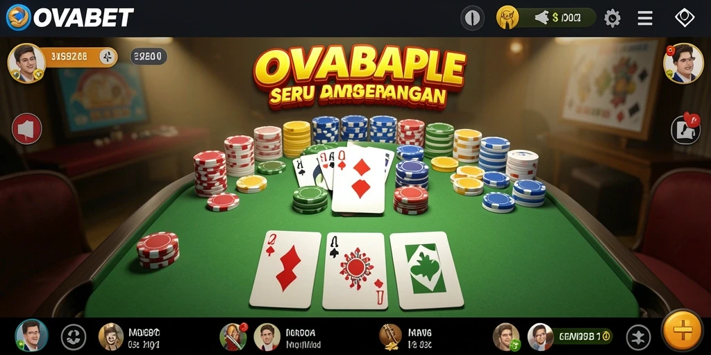 Screenshot gameplay Gaple OVABET yang seru dan mengasyikkan.