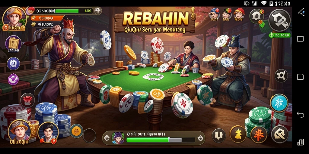 Tampilan gameplay menarik dari REBAHIN saat bermain QiuQiu.