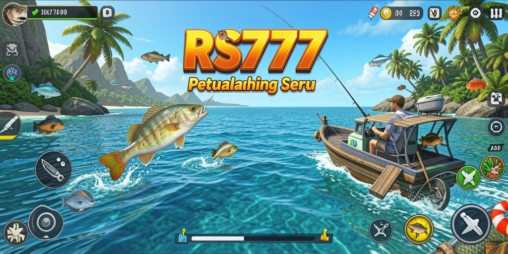 Gameplay RS777 menampilkan aksi memancing yang mendebarkan di berbagai lokasi.