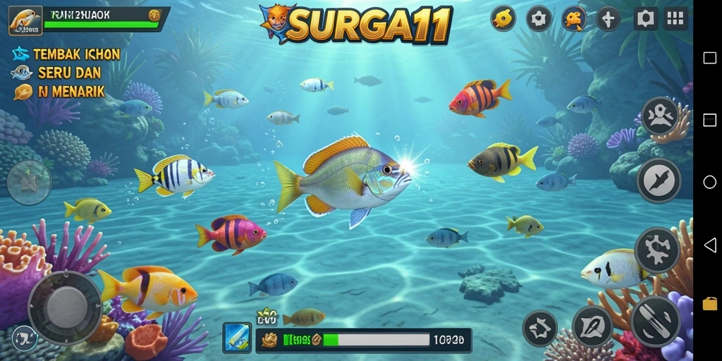 Tampilan gameplay seru dalam game Tembak Ikan SURGA11.