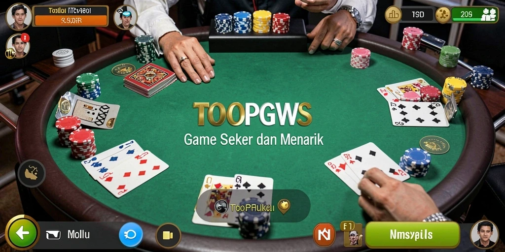 Tampilan gameplay seru dari TOOPGWS saat bermain Poker.