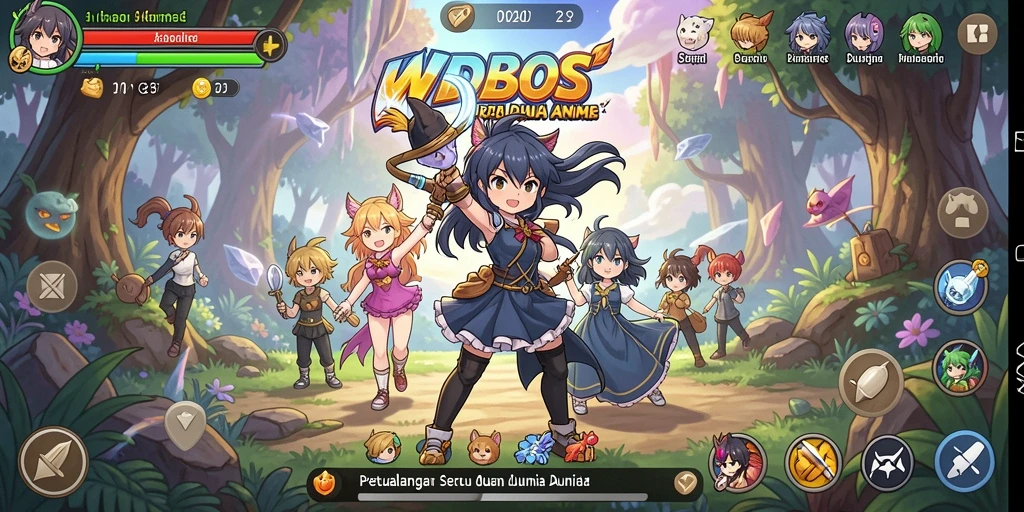 Tampilan menarik dari gameplay <strong>WDBOS</strong> di dunia anime.