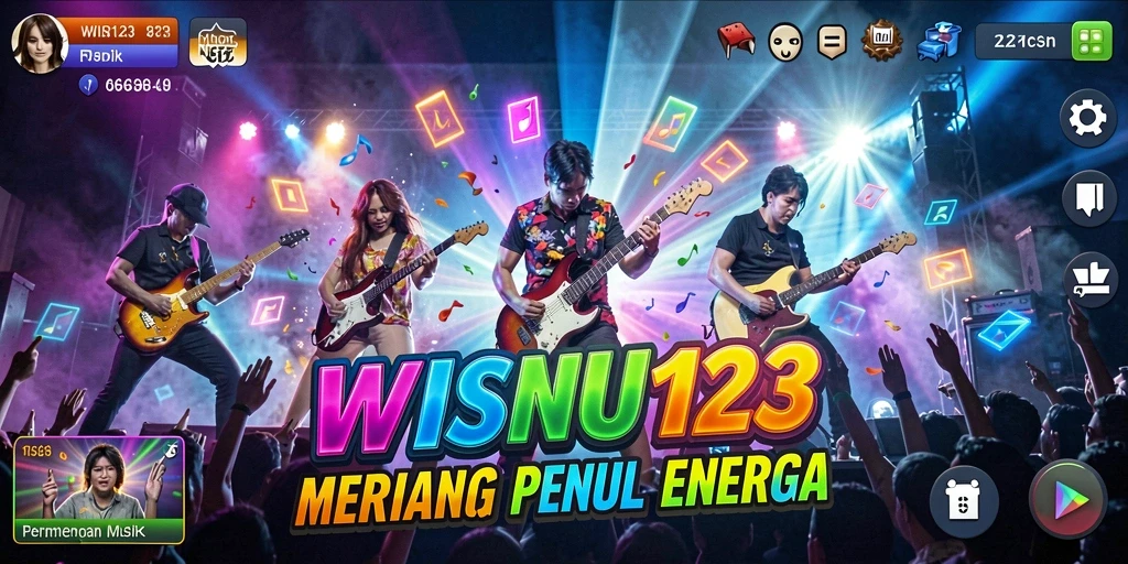 Tampilan menarik dalam permainan musik WISNU123 yang interaktif.