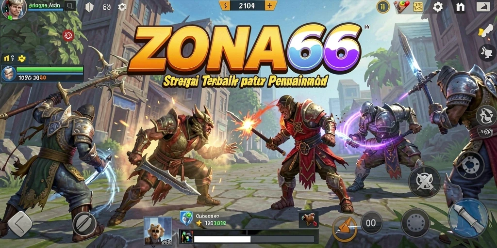 Screenshot ZONA66 menampilkan aksi intens dalam gameplay strategi.